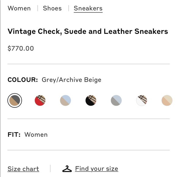 BURBERRY, Vintage Check, Suede and Leather Sneakers - Picture 6 of 16